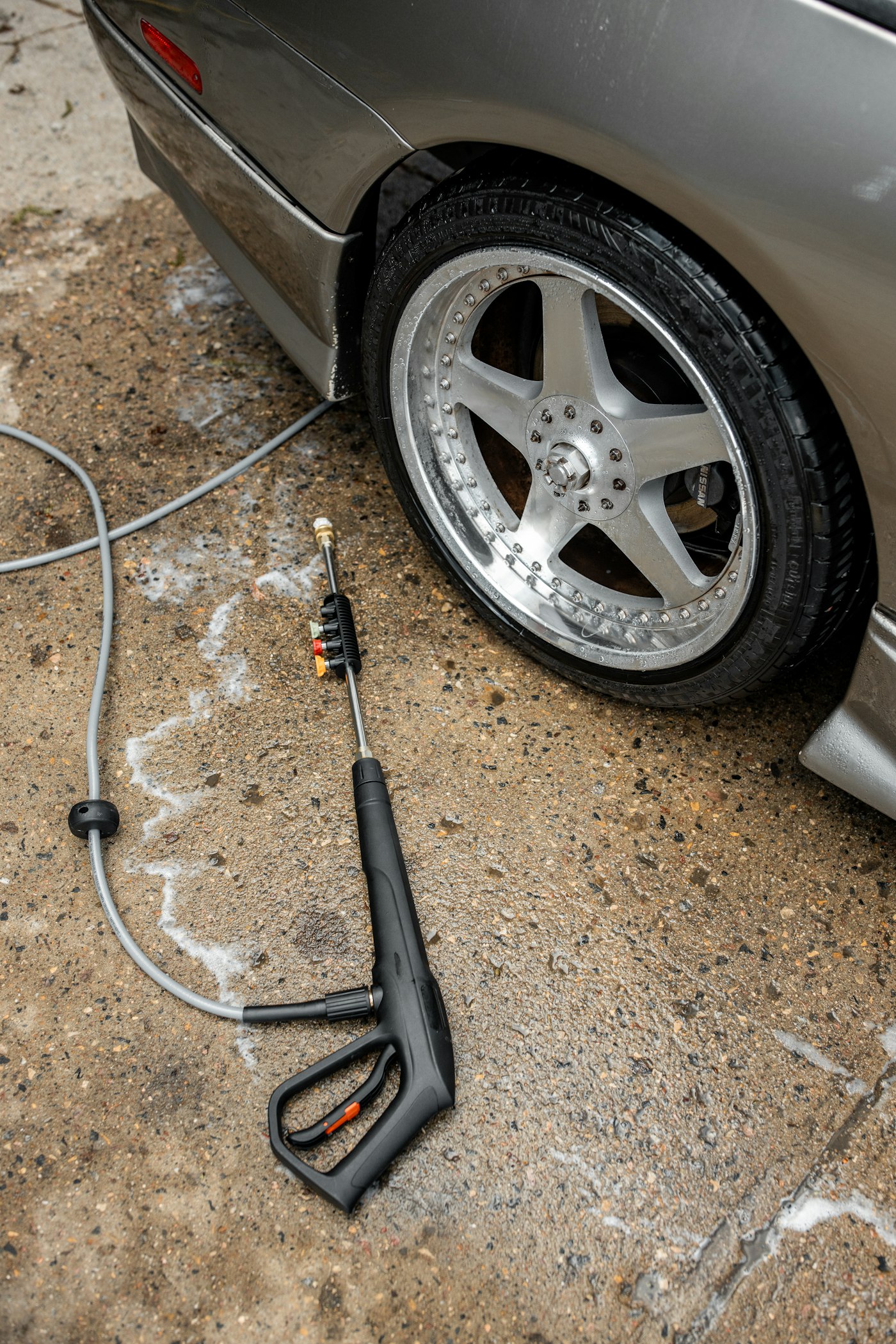 Pressure washing equipment ready for a job
